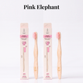 Pink Elephant kids bamboo toothbrushes with packaging