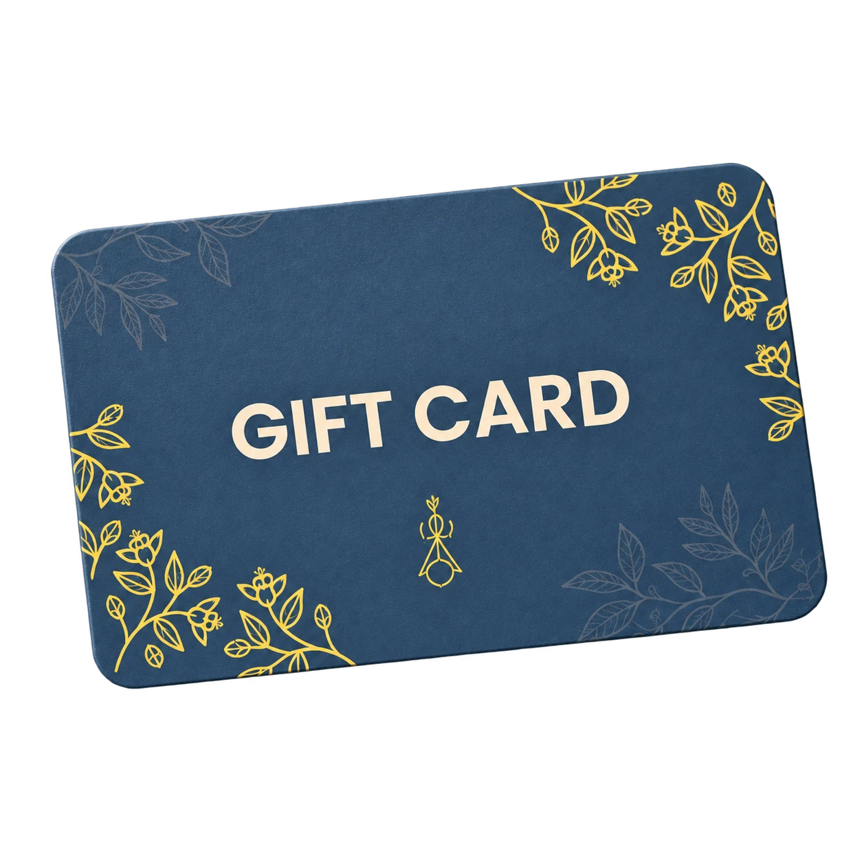 TANIT Gift Card with the brand's blue and botanical design